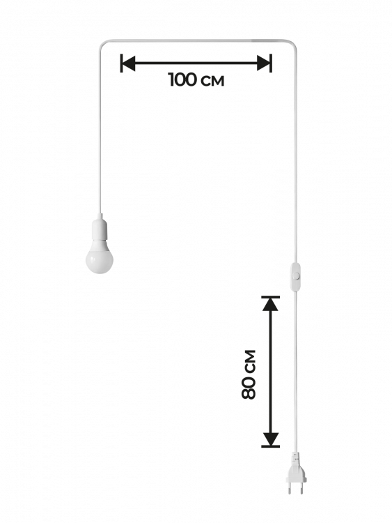 Патрон E27 с проводом и выключателем 1.8м Орбита OT-ELS11 Белый